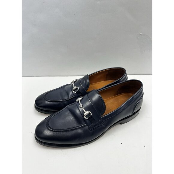 Allen Edmonds RANDOLPH Horse Bit Loafers Men’s 10 Shoes Leather Slip On Navy - Picture 10 of 13